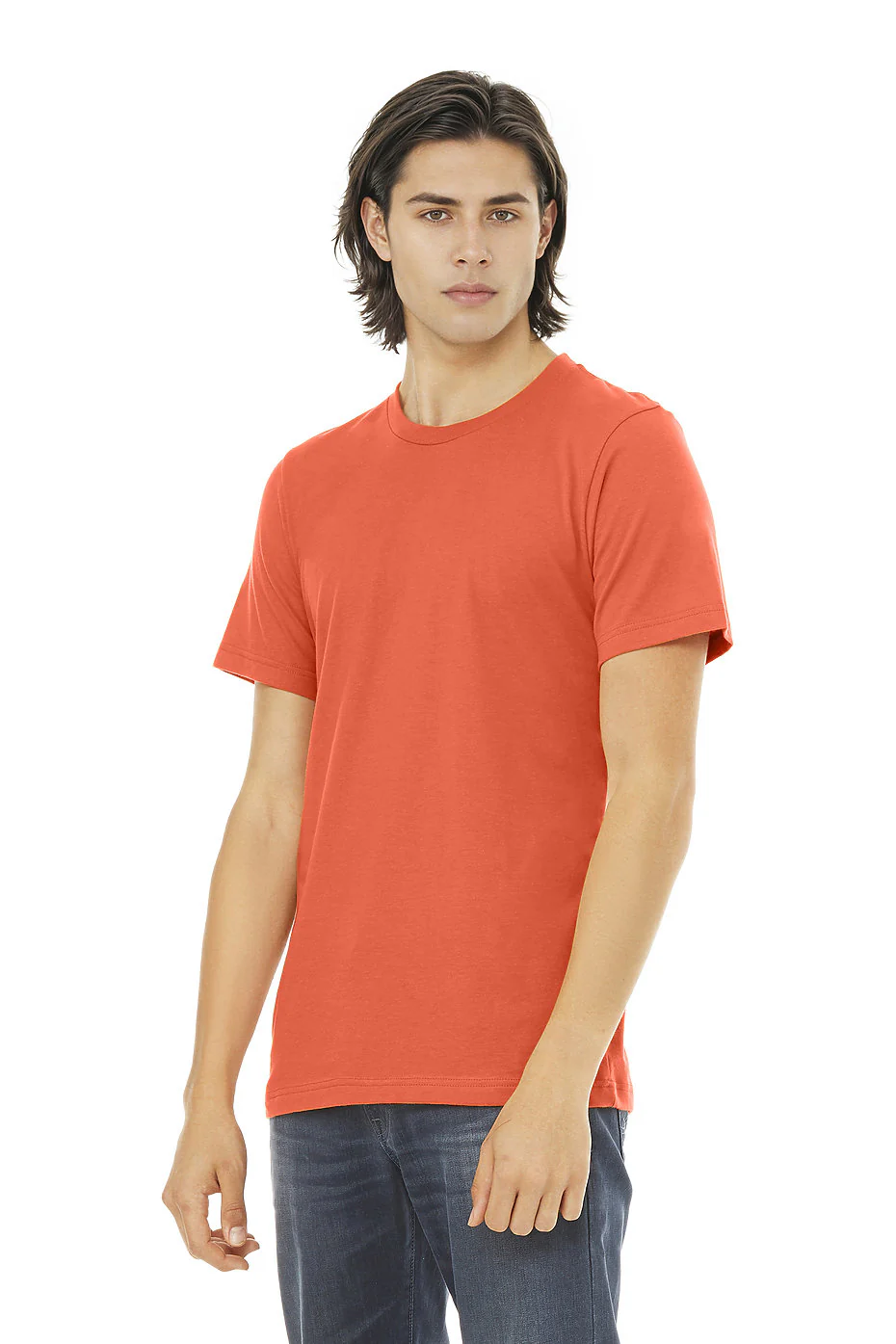 Bella Canvas 3001 Adult Round Neck - Coral - Image 2