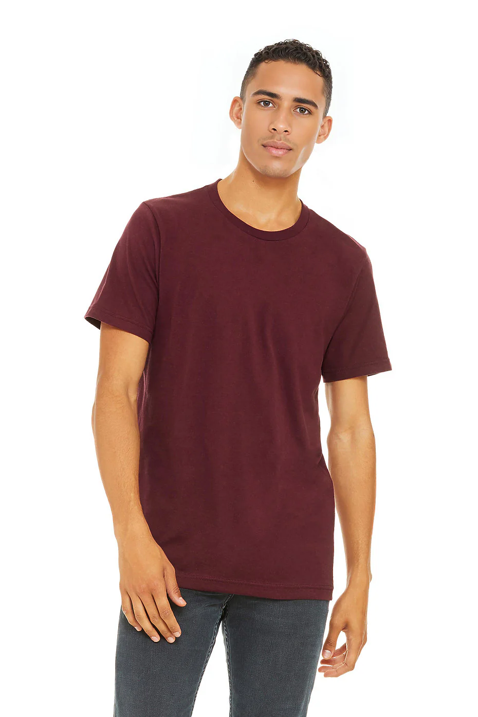Bella Canvas 3001 Adult Round Neck - Maroon - Image 2