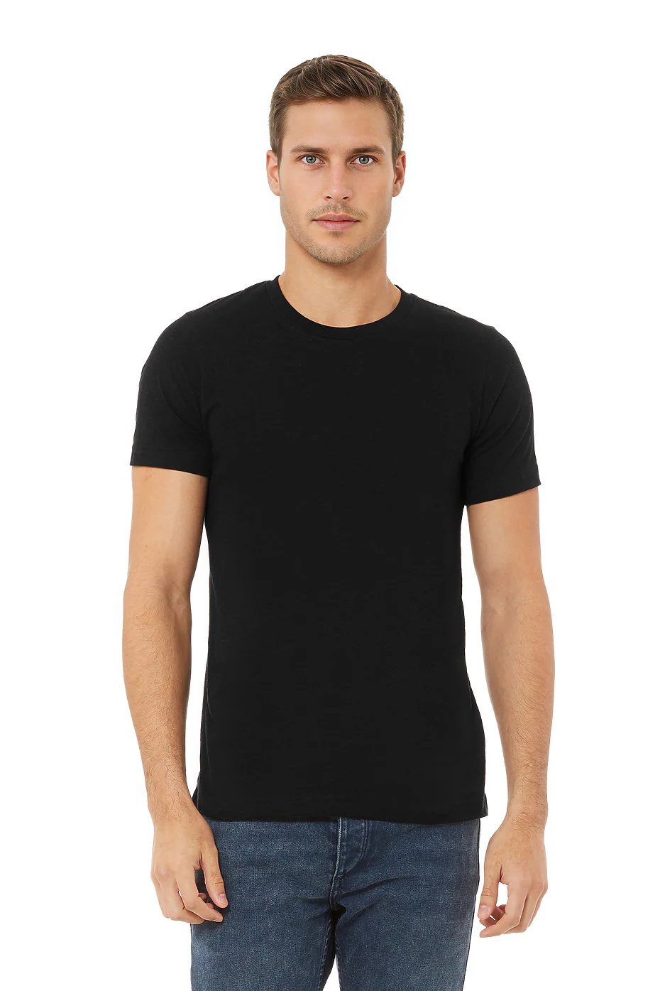 Bella Canvas 3001CVC Heather Round Neck - Black HTR