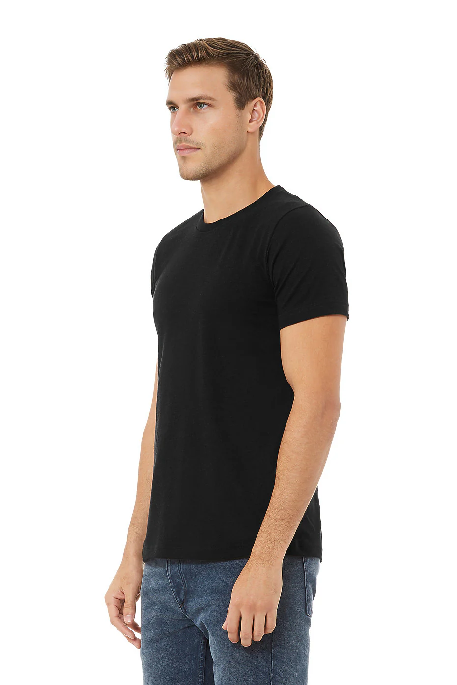 Bella Canvas 3001CVC Heather Round Neck - Black HTR - Image 2