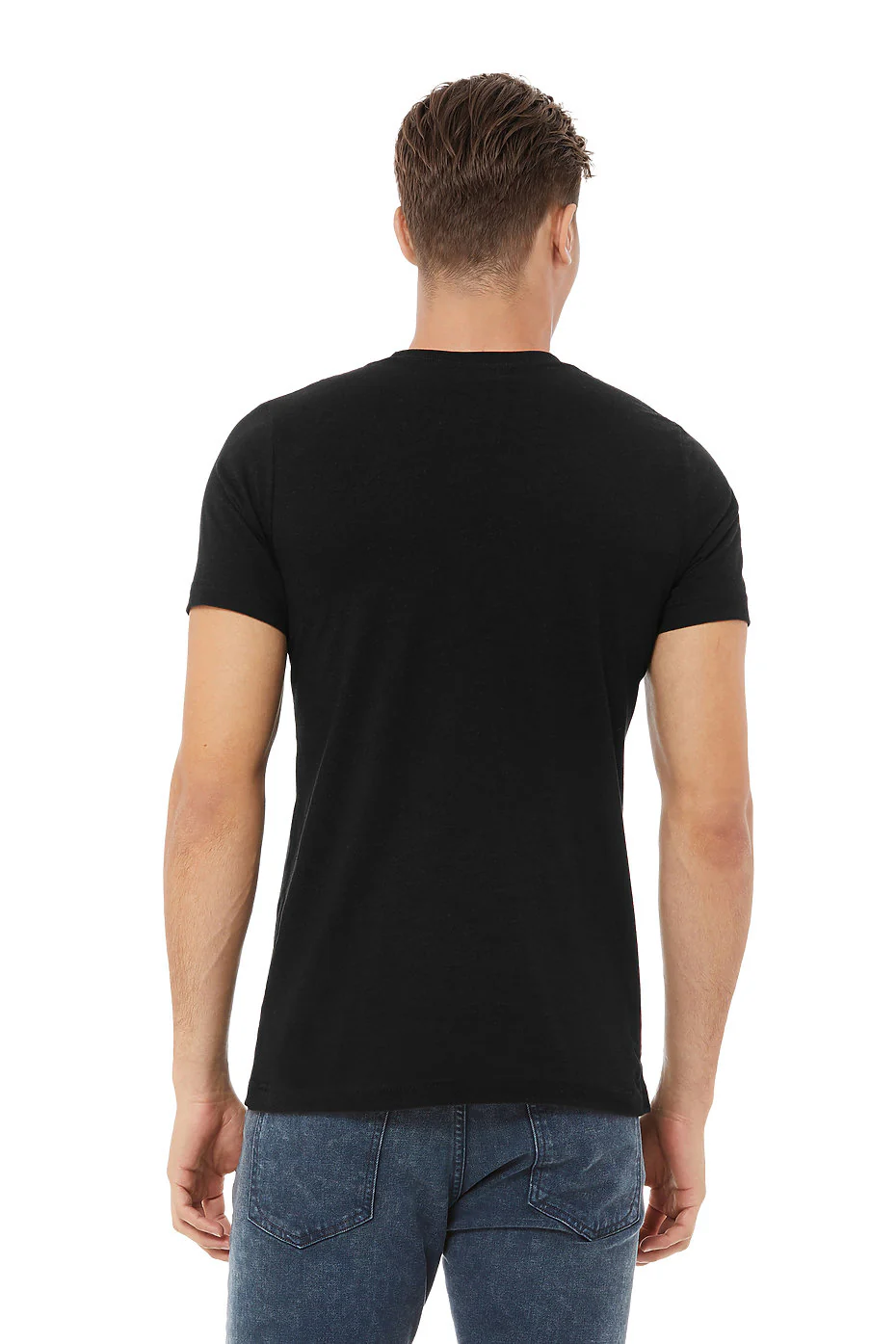 Bella Canvas 3001CVC Heather Round Neck - Black HTR - Image 3