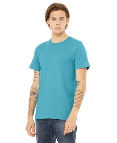 Bella Canvas 3001CVC Heather Round Neck - HTR Aqua - Image 2