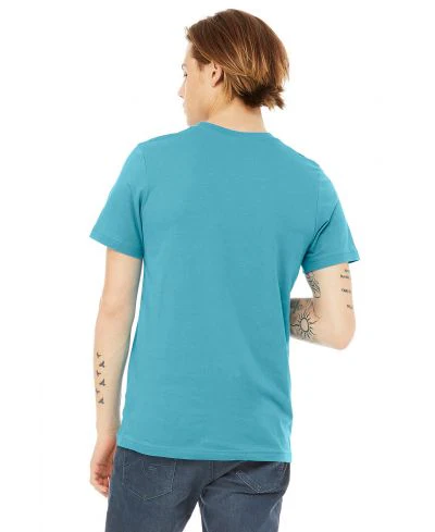 Bella Canvas 3001CVC Heather Round Neck - HTR Aqua - Image 3