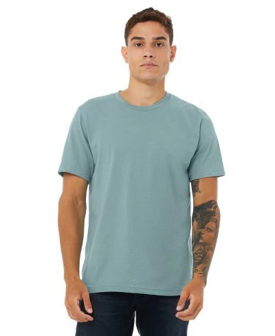Bella Canvas 3001CVC Heather Round Neck - HTR Blue Lagoon