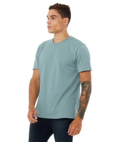 Bella Canvas 3001CVC Heather Round Neck - HTR Blue Lagoon - Image 2