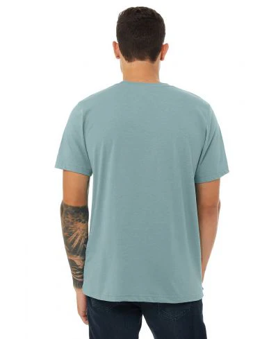 Bella Canvas 3001CVC Heather Round Neck - HTR Blue Lagoon - Image 3