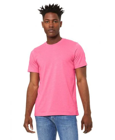 Bella Canvas 3001CVC Heather Round Neck - HTR Charity Pink