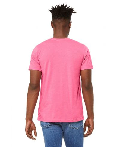 Bella Canvas 3001CVC Heather Round Neck - HTR Charity Pink - Image 3