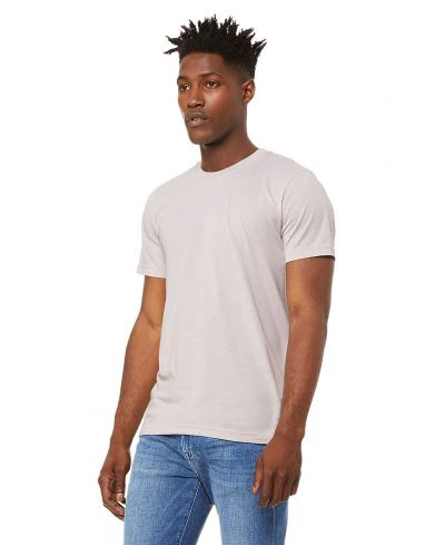 Bella Canvas 3001CVC Heather Round Neck - HTR Cool Grey - Image 2