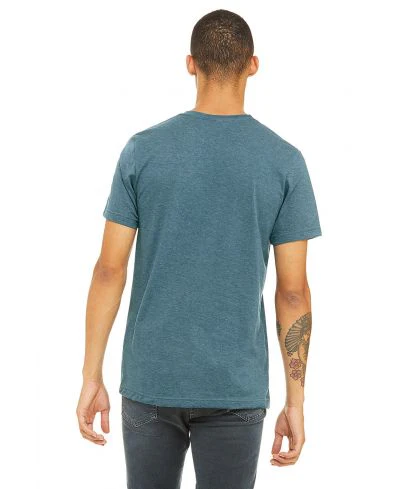 Bella Canvas 3001CVC Heather Round Neck - HTR Deep Teal - Image 3