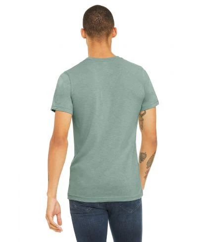 Bella Canvas 3001CVC Heather Round Neck - HTR Dusty Blue - Image 3