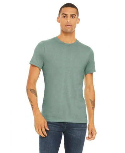Bella Canvas 3001CVC Heather Round Neck - HTR Dusty Blue - Image 4