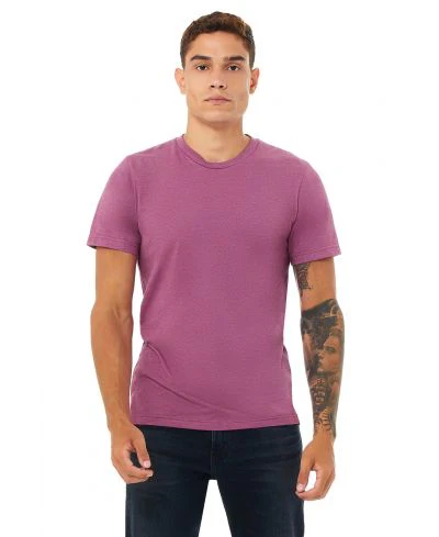 Bella Canvas 3001CVC Heather Round Neck - HTR Magenta