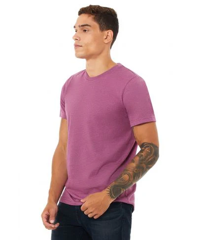 Bella Canvas 3001CVC Heather Round Neck - HTR Magenta - Image 2