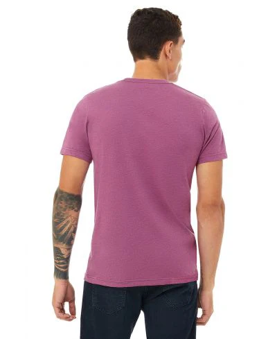 Bella Canvas 3001CVC Heather Round Neck - HTR Magenta - Image 3