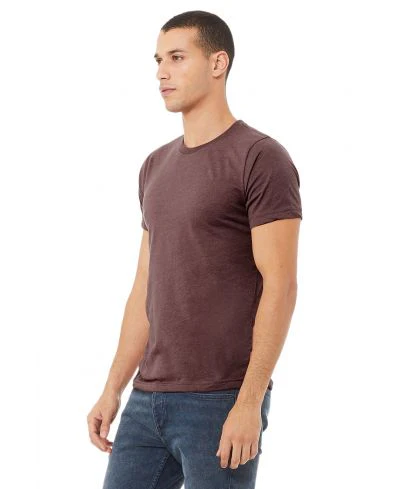 Bella Canvas 3001CVC Heather Round Neck - HTR Maroon - Image 2