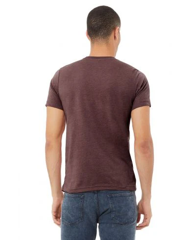 Bella Canvas 3001CVC Heather Round Neck - HTR Maroon - Image 3