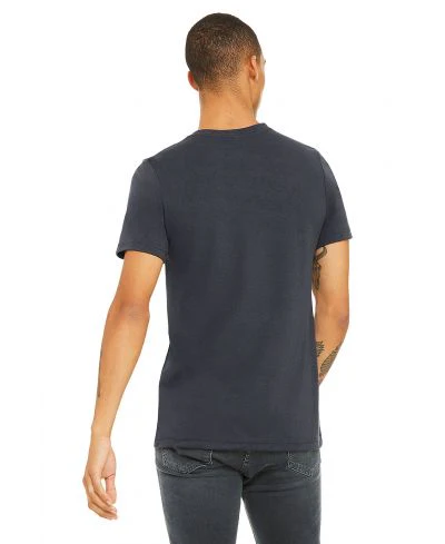 Bella Canvas 3001CVC Heather Round Neck - HTR Midnight Navy - Image 3