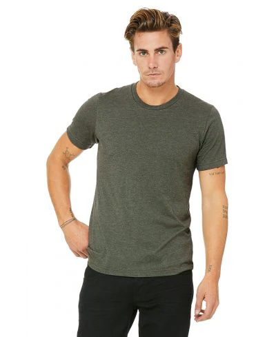 Bella Canvas 3001CVC Heather Round Neck - HTR Military Green