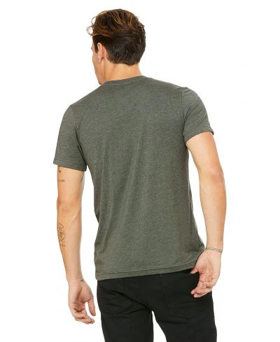 Bella Canvas 3001CVC Heather Round Neck - HTR Military Green - Image 3