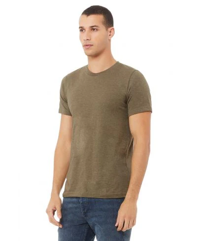 Bella Canvas 3001CVC Heather Round Neck - HTR Olive - Image 2