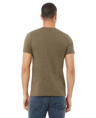 Bella Canvas 3001CVC Heather Round Neck - HTR Olive - Image 3