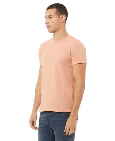 Bella Canvas 3001CVC Heather Round Neck - HTR Peach - Image 2