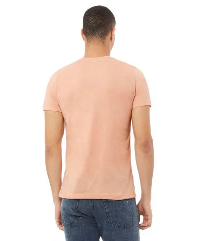 Bella Canvas 3001CVC Heather Round Neck - HTR Peach - Image 3