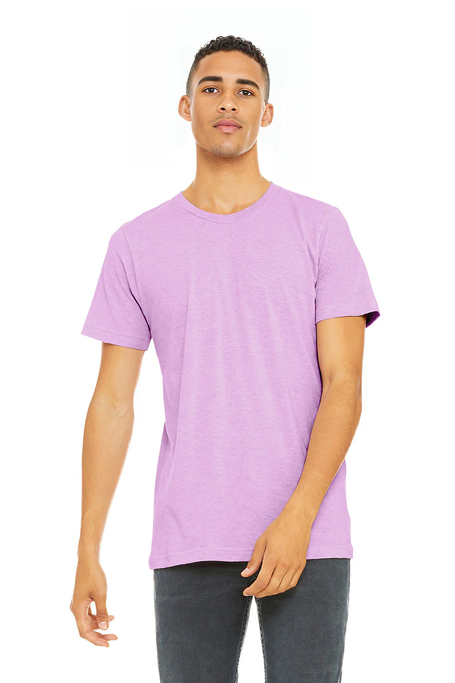 Bella Canvas 3001CVC Heather Round Neck - HTR Prism Lilac
