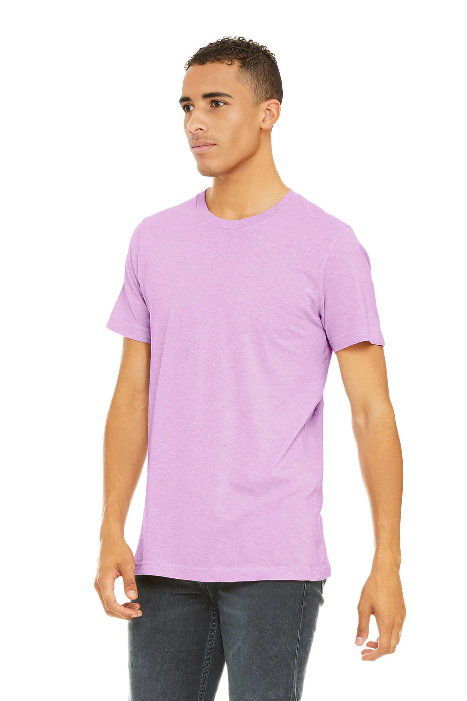Bella Canvas 3001CVC Heather Round Neck - HTR Prism Lilac - Image 2
