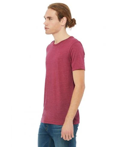 Bella Canvas 3001CVC Heather Round Neck - HTR Raspberry - Image 2