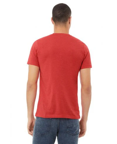 Bella Canvas 3001CVC Heather Round Neck - HTR Red - Image 3