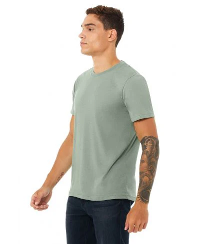 Bella Canvas 3001CVC Heather Round Neck - HTR Sage - Image 2