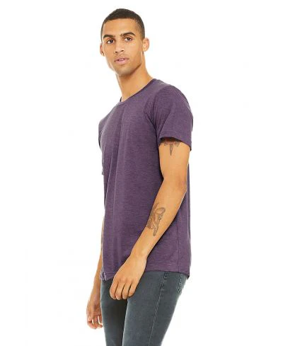 Bella Canvas 3001CVC Heather Round Neck - HTR Team Purple - Image 2