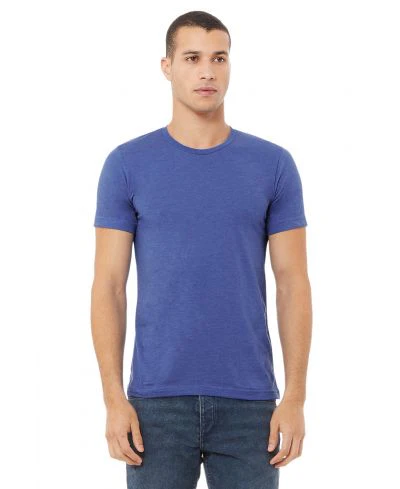 Bella Canvas 3001CVC Heather Round Neck - HTR True Royal