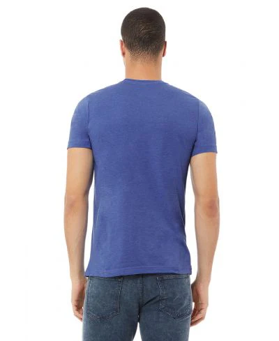 Bella Canvas 3001CVC Heather Round Neck - HTR True Royal - Image 3