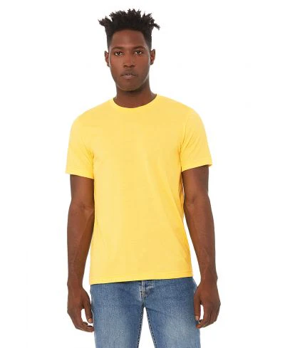 Bella Canvas 3001CVC Heather Round Neck - HTR Yellow - Image 3