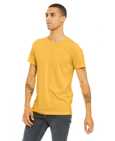 Bella Canvas 3001CVC Heather Round Neck - HTR Yellow Gold - Image 2