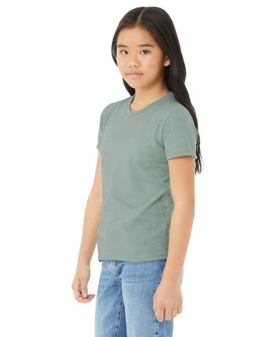Bella Canvas 3001Y CVC Youth Heather Tee - HTR Dusty Blue - Image 2