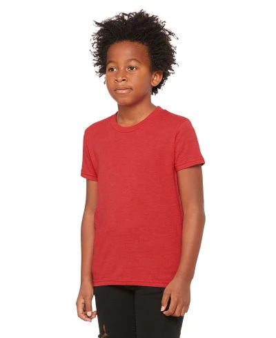 Bella Canvas 3001Y CVC Youth Heather Tee - HTR Red - Image 2