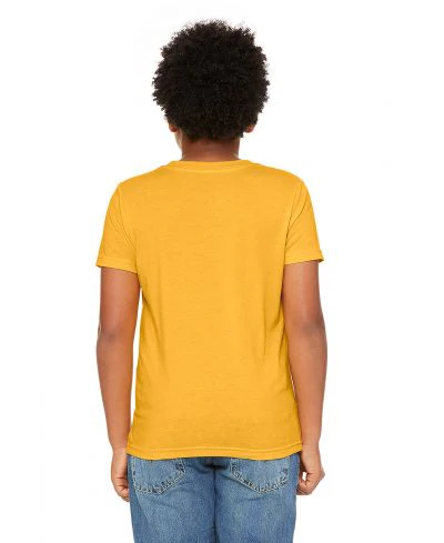 Bella Canvas 3001Y CVC Youth Heather Tee - HTR Yellow Gold - Image 3
