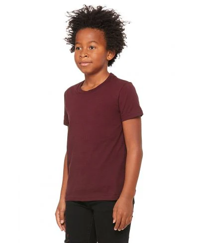 Bella Canvas 3001Y Youth Short Sleeve - Maroon - Image 2