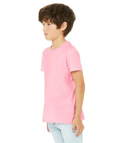Bella Canvas 3001Y Youth Short Sleeve - Pink - Image 2