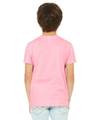Bella Canvas 3001Y Youth Short Sleeve - Pink - Image 3