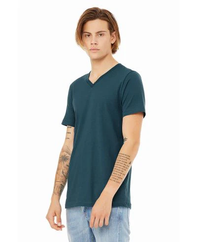 Bella Canvas 3005 V-Neck Short Sleeve - Deep Teal - Image 3