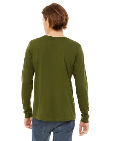 Bella Canvas 3501 Long Sleeve - Olive - Image 3