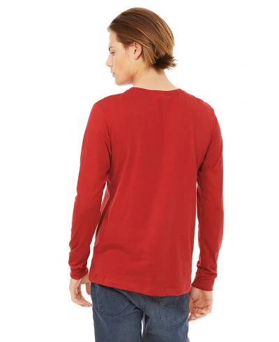 Bella Canvas 3501 Long Sleeve - Red - Image 3