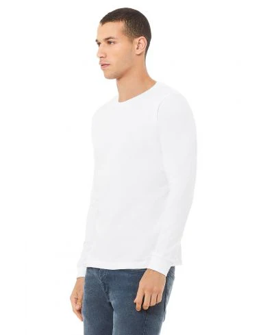 Bella Canvas 3501 Long Sleeve - White - Image 3