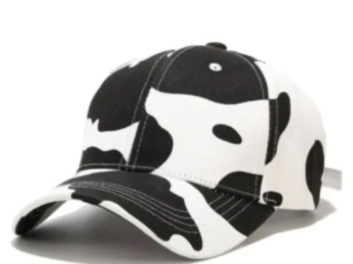 Cow Print Caps - White and Black