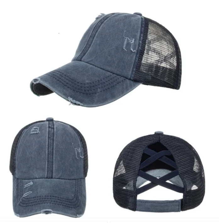 Criss-Cross Cap - Navy - Image 2